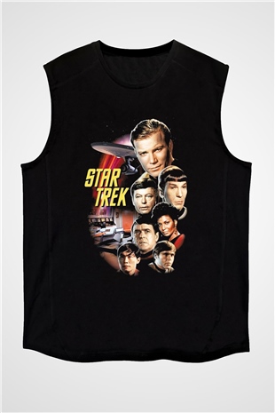 Star Trek Siyah Unisex Kolsuz Tişört