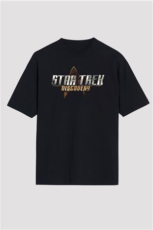 Star Trek Siyah Unisex Oversize Tişört T-Shirt