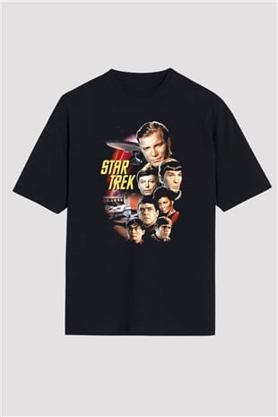 Star Trek Siyah Unisex Oversize Tişört T-Shirt