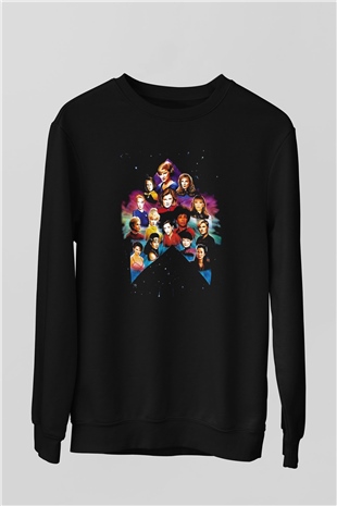 Star Trek Siyah Unisex Sweatshirt