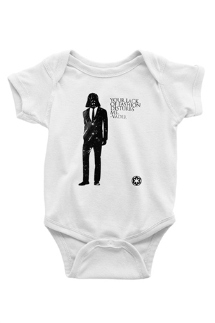 Star Wars Baskılı Beyaz Unisex Bebek Body - Zıbın