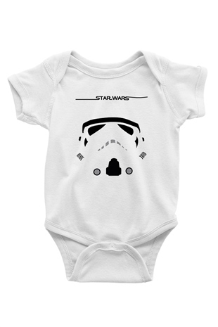 Star Wars Baskılı Beyaz Unisex Bebek Body - Zıbın
