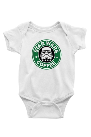 Star Wars Baskılı Beyaz Unisex Bebek Body - Zıbın