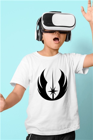 Star Wars Baskılı Beyaz Unisex Çocuk Tişört