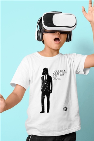 Star Wars Baskılı Beyaz Unisex Çocuk Tişört