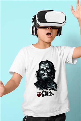 Star Wars Baskılı Beyaz Unisex Çocuk Tişört