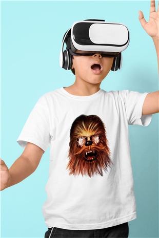 Star Wars Baskılı Beyaz Unisex Çocuk Tişört