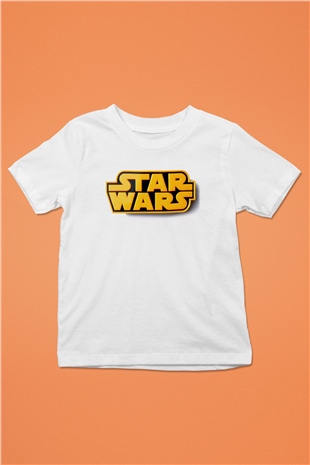 Star Wars Baskılı Beyaz Unisex Çocuk Tişört