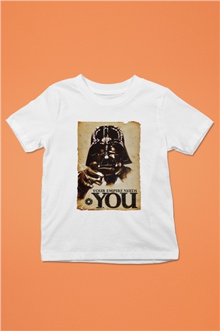 Star Wars Baskılı Beyaz Unisex Çocuk Tişört
