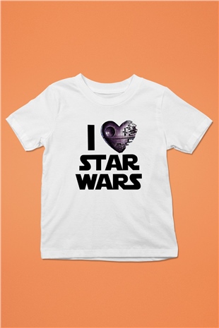 Star Wars Baskılı Beyaz Unisex Çocuk Tişört