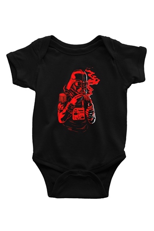 Star Wars Baskılı Siyah Bebek Body - Zıbın