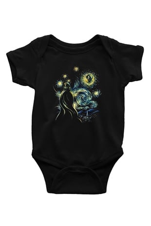 Star Wars Baskılı Siyah Bebek Body - Zıbın
