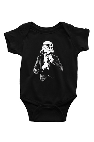 Star Wars Baskılı Siyah Bebek Body - Zıbın