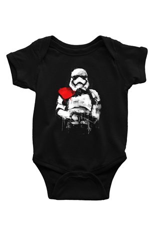 Star Wars Baskılı Siyah Bebek Body - Zıbın
