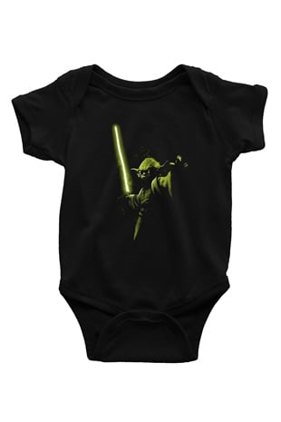 Star Wars Baskılı Siyah Bebek Body - Zıbın