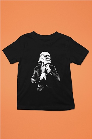Star Wars Baskılı Siyah Unisex Çocuk Tişört