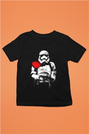 Star Wars Baskılı Siyah Unisex Çocuk Tişört