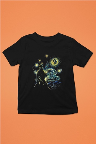 Star Wars Baskılı Siyah Unisex Çocuk Tişört