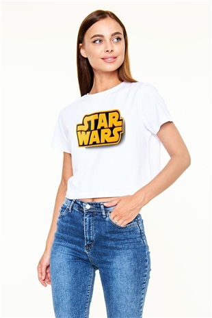 Star Wars Beyaz Croptop Tişört