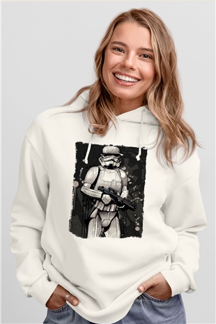 Star Wars Beyaz Unisex Hoodie