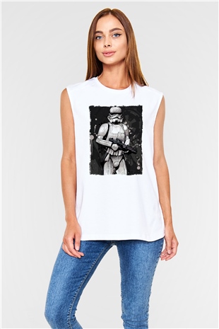 Star Wars Beyaz Unisex Kolsuz Tişört
