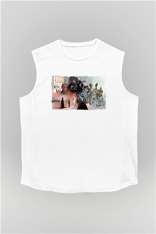 Star Wars Beyaz Unisex Kolsuz Tişört