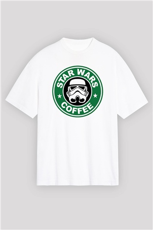 Star Wars Beyaz Unisex Oversize Tişört T-Shirt