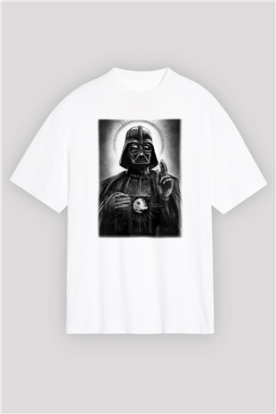 Star Wars Beyaz Unisex Oversize Tişört T-Shirt