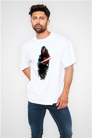 Star Wars Beyaz Unisex Oversize Tişört T-Shirt
