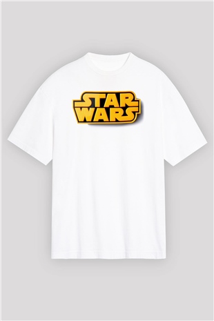 Star Wars Beyaz Unisex Oversize Tişört T-Shirt