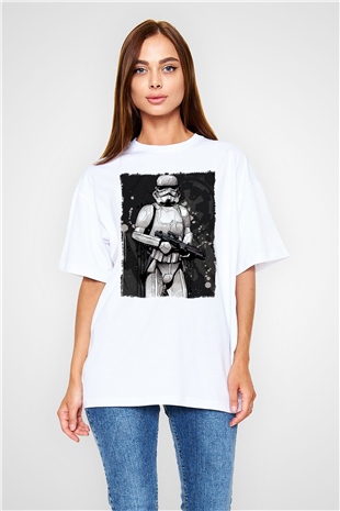 Star Wars Beyaz Oversize Tişört Oversize T-shirt