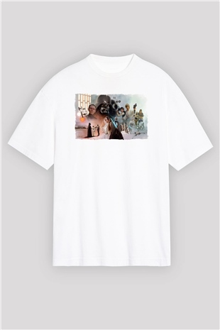 Star Wars Beyaz Oversize Tişört Oversize T-shirt