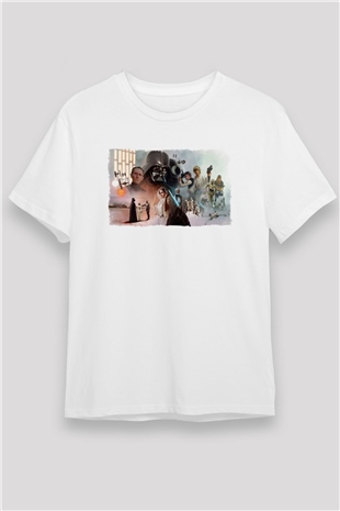 Star Wars Beyaz Unisex Tişört T-Shirt