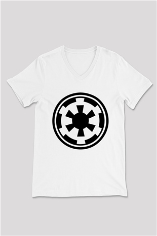 Star Wars Beyaz Unisex V Yaka Tişört T-Shirt