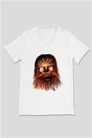 Star Wars Beyaz Unisex V Yaka Tişört T-Shirt