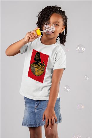 Star Wars (Dart Vader) Baskılı Beyaz Unisex Beyaz Çocuk Tişört - Tshirt