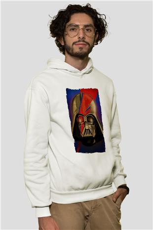 Star Wars (Dart Vader) Baskılı Beyaz Unisex Hoodie