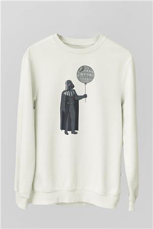 Star Wars (Dart Vader) Baskılı Beyaz Unisex Sweatshirt