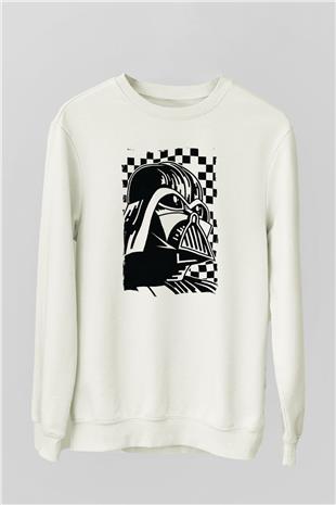 Star Wars (Dart Vader) Baskılı Beyaz Unisex Sweatshirt