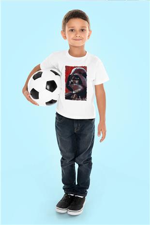 Star Wars (Dart Vader) Baskılı Beyaz Unisex Beyaz Çocuk Tişört - Tshirt