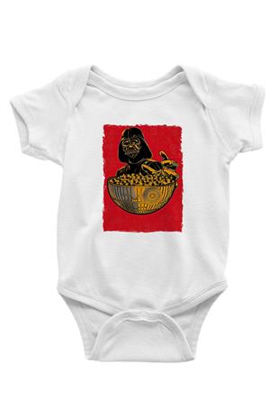 Star Wars (Dart Vader) Baskılı Beyaz Unisex Bebek Body - Zıbın