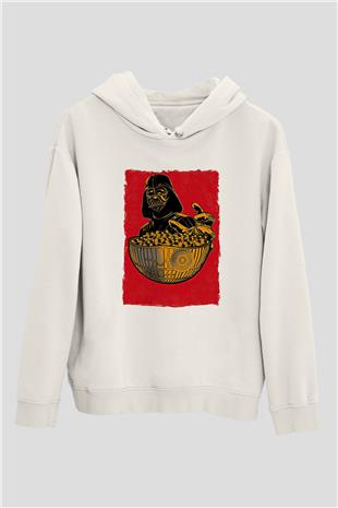 Star Wars (Dart Vader) Baskılı Beyaz Unisex Hoodie