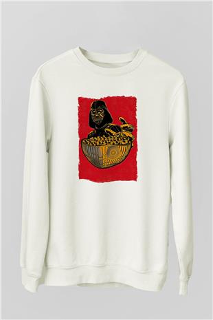 Star Wars (Dart Vader) Baskılı Beyaz Unisex Sweatshirt