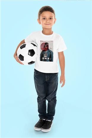 Star Wars (Dart Vader) Baskılı Beyaz Unisex Beyaz Çocuk Tişört - Tshirt