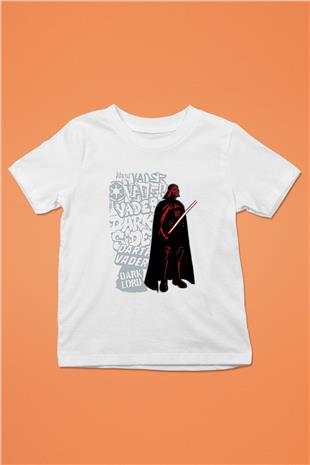 Star Wars (Dart Vader) Baskılı Beyaz Unisex Beyaz Çocuk Tişört - Tshirt