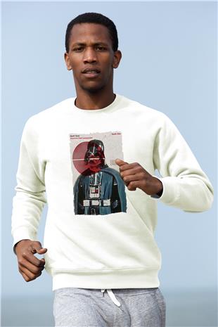 Star Wars (Dart Vader) Baskılı Beyaz Unisex Sweatshirt