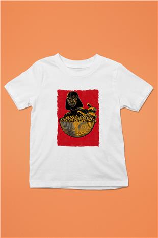 Star Wars (Dart Vader) Baskılı Beyaz Unisex Beyaz Çocuk Tişört - Tshirt