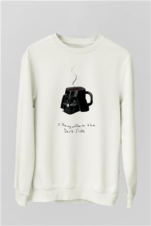 Star Wars (Dart Vader) Baskılı Beyaz Unisex Sweatshirt