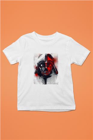 Star Wars (Dart Vader) Baskılı Beyaz Unisex Beyaz Çocuk Tişört - Tshirt