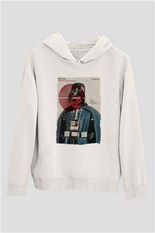 Star Wars (Dart Vader) Baskılı Beyaz Unisex Hoodie